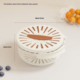 Fruit Drain Basket With Lid Vegetable Washing Bowl Foldable Handle