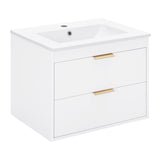 24  Floating Bathroom Vanity W  White Sink   Soft Close Doors