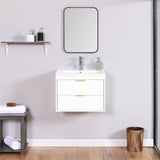 24  Floating Bathroom Vanity W  White Sink   Soft Close Doors