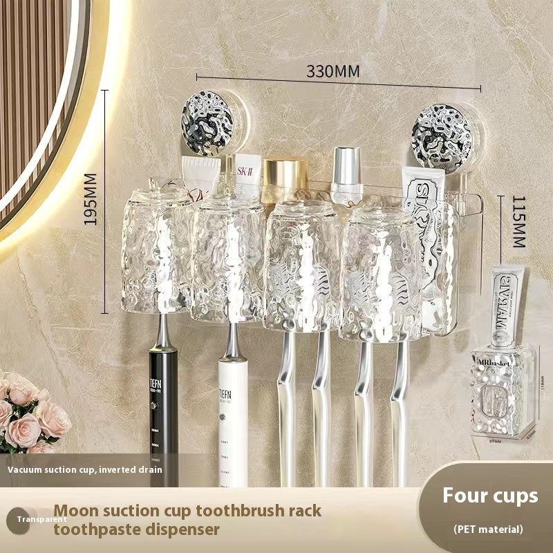 Suction Cup Type Wall-mounted Good-looking Bathroom Toothbrushing Set Family Set